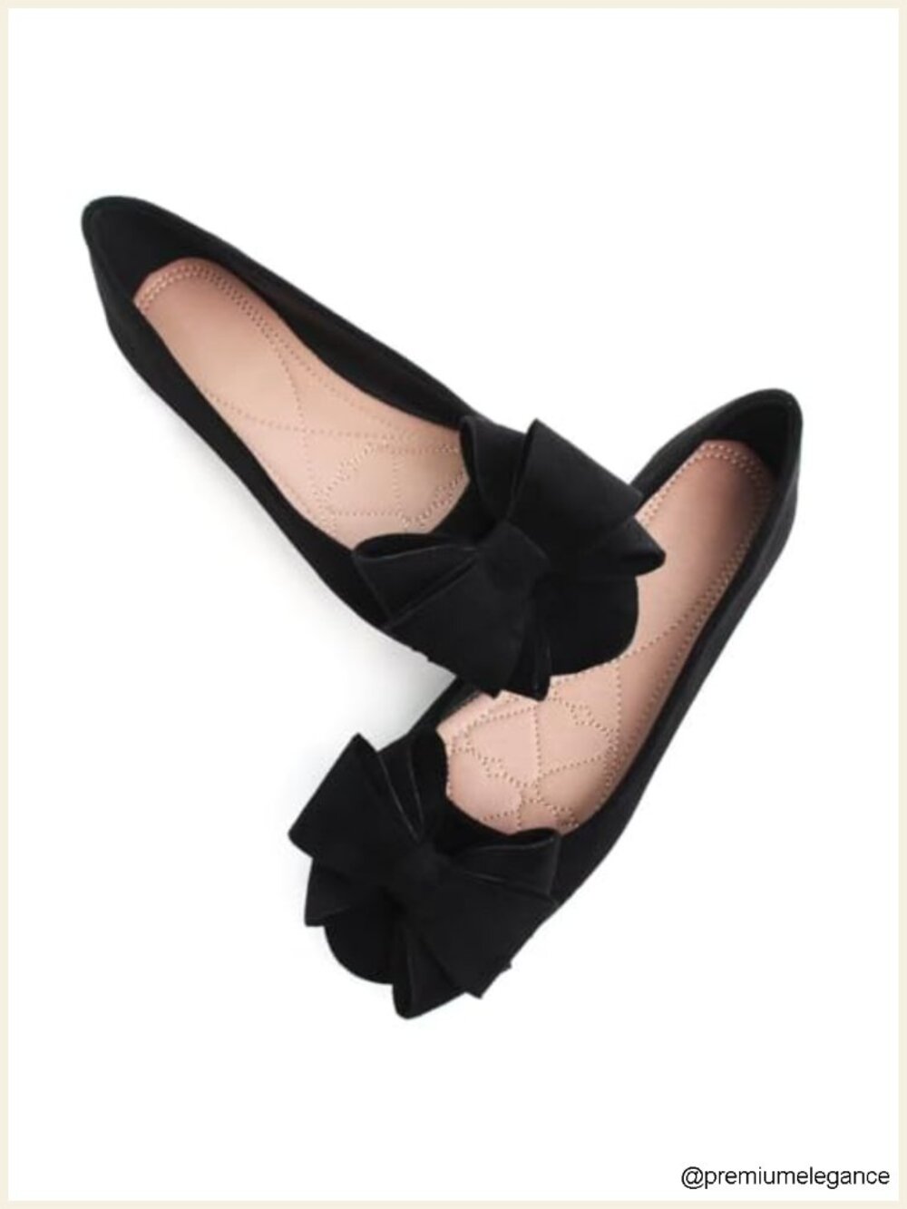 Women Suede Bowknot Flats Comfort Pointed Toe Dress Shoes